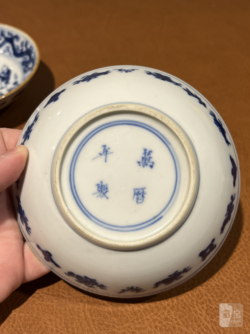 清 青花婴戏纹盘（一对） - 图9